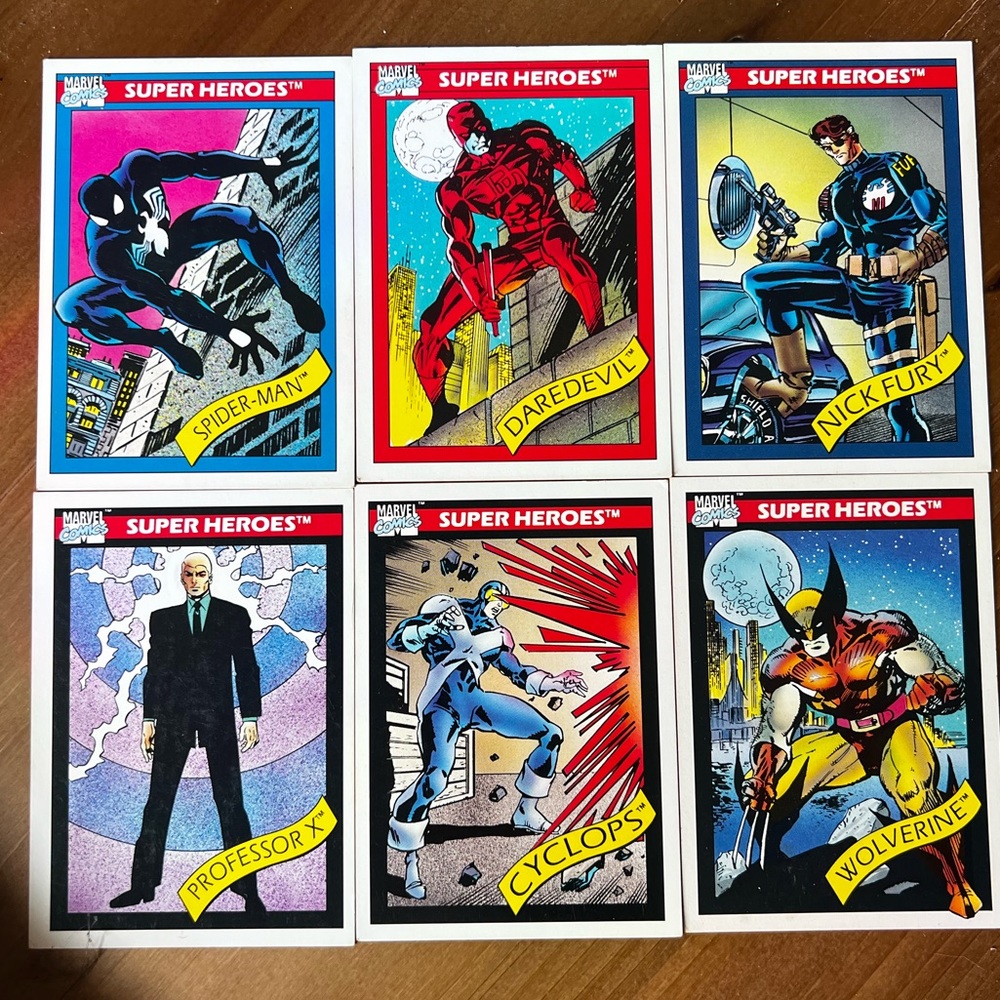 Set of 22 superhero 1990 impel trading cards